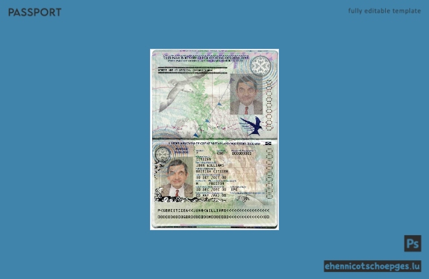 Britischer Reisepass (UK) im PSD-Format, Beispielvorschau (2010–2015)